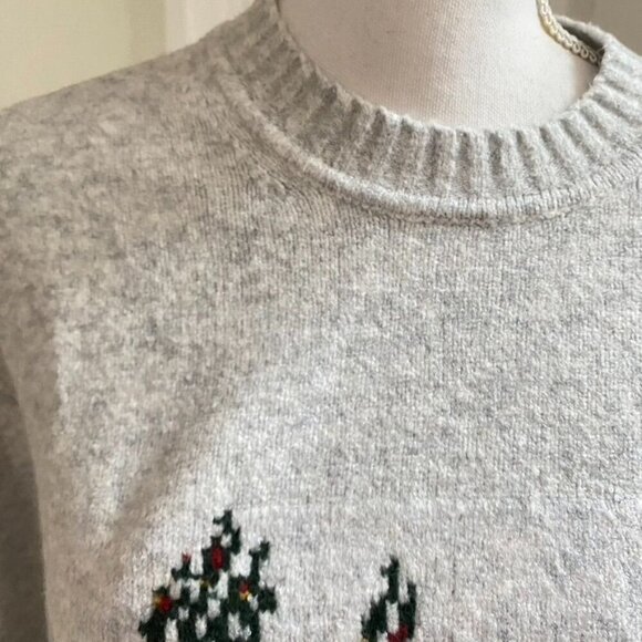 Abercrombie & Fitch Unisex Soft AF Holiday Sweater Size Large Bronco Pine Trees - Picture 5 of 13